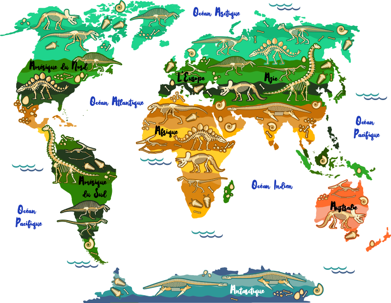 carte des dinosaures